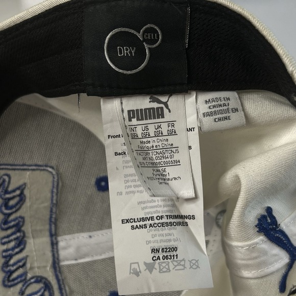 Puma Vintage Mens Hat Blue & White Strapback Adjustable One Size Fits All - Picture 6 of 6